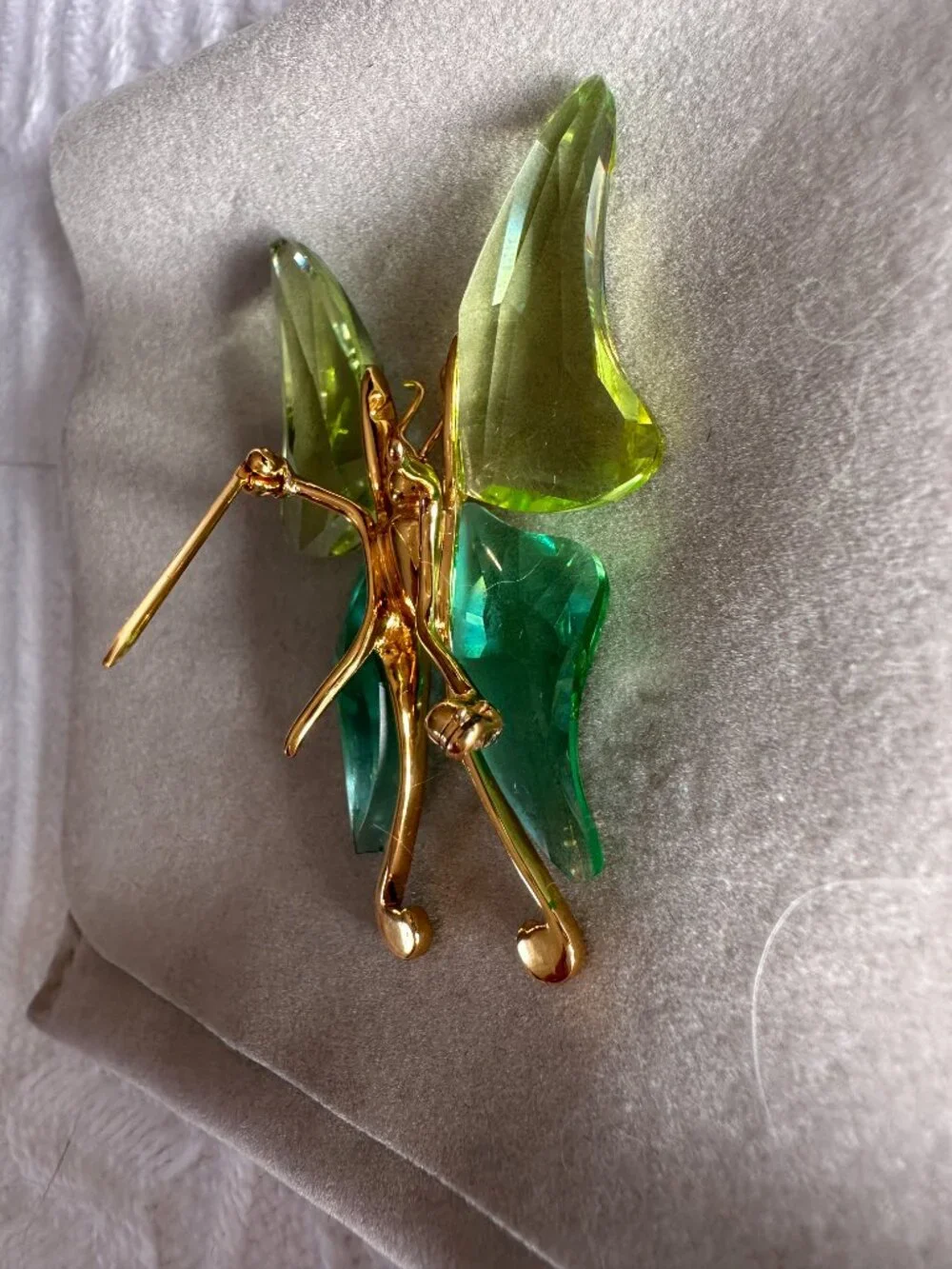 Green Crystal Butterfly Brooch